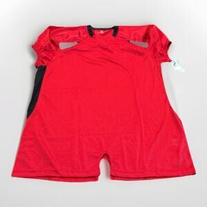 Champro Mens Plain Scarlet Red Black Short Sleeve Football Jersey Size 3x NWT